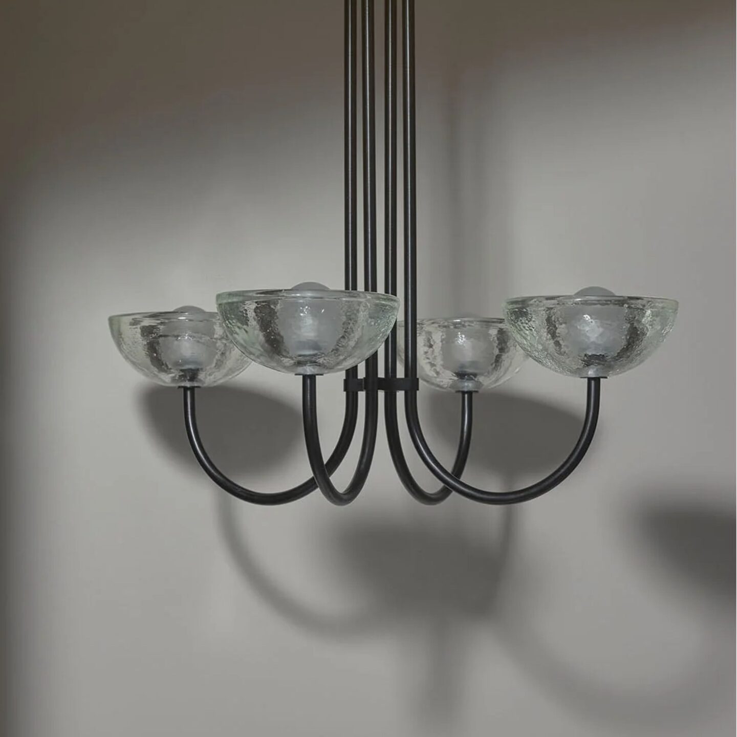 Aurelia Chandelier Quad Large Cast Glass & Brushed Black
